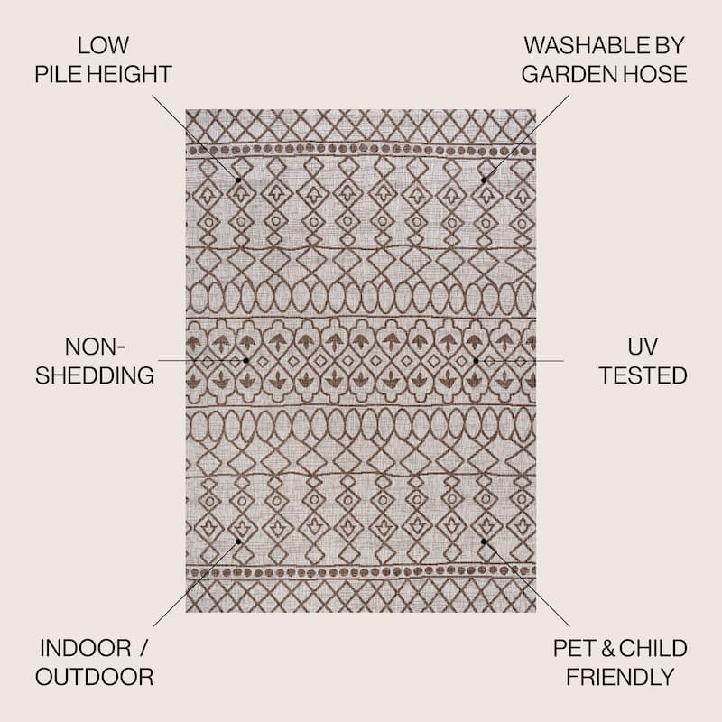 JONATHAN Y Nokat Tribal Bohemian Indoor/Outdoor Area Rug