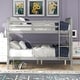 preview thumbnail 29 of 36, Full Over Full Bunk Bed with Ladder, Solid Wood Bunk Bed Frame with Safety Guardrail for Teens/Adults, Convertible into Two Beds Grey - Full