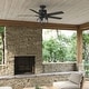 preview thumbnail 1 of 22, Hunter 52" Lawndale Ceiling Fan with LED Light Kit and Pull Chain, Damp-Rated - Indoor-Outdoor Matte  Black