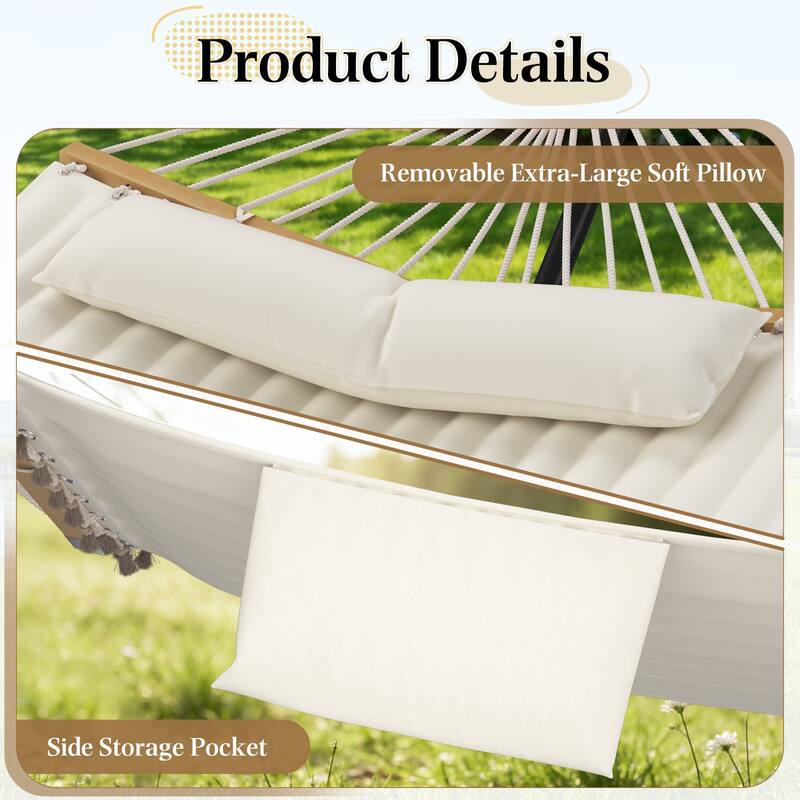 EROMMY Modern Portable Hammock, Hand-Woven Ropes, Anti-Tipping Design for Backyards, Beaches & Campsites