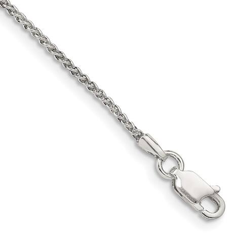 925 Sterling Silver 1.5mm Round Spiga Chain Anklet, 10"