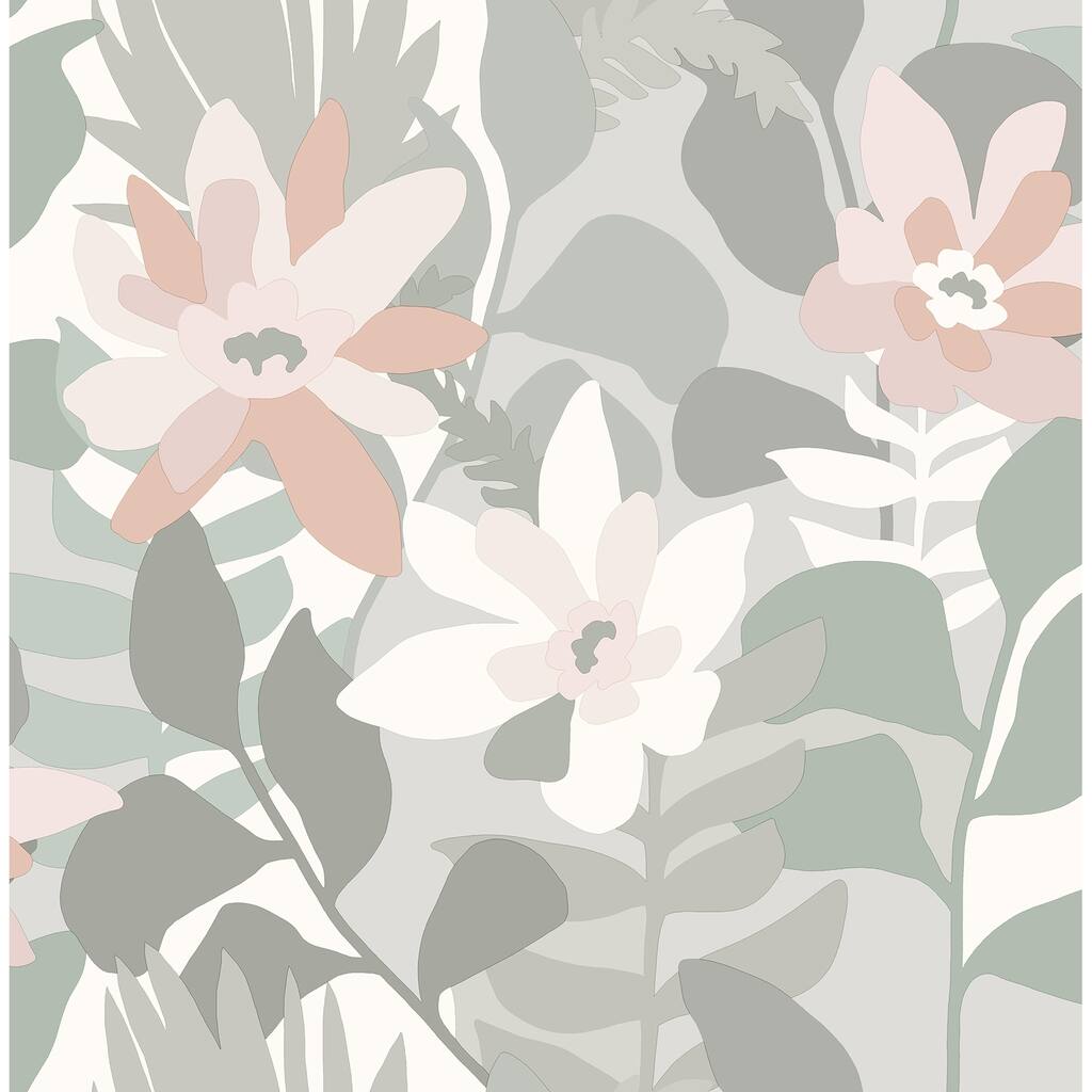 A-Street Prints Koko Grey Floral Wallpaper