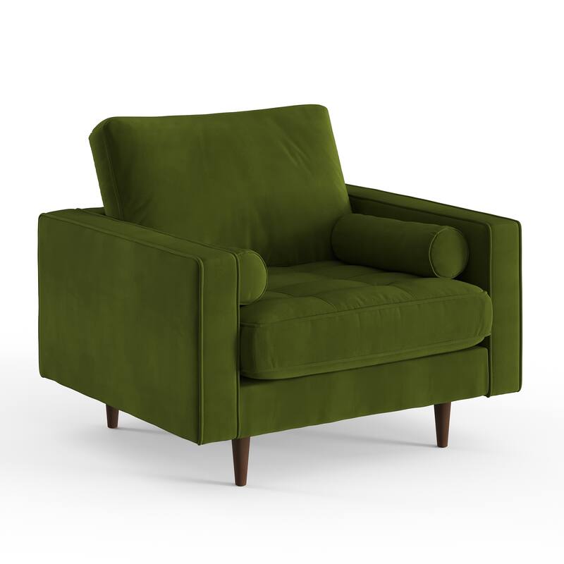 Bloomfield Performance Velvet Arm Chair - Green