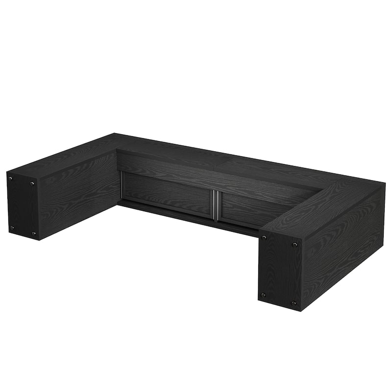 63-Inch Wooden Console Table with 2 Hidden Drawers, Sofa Table for Living Room, Hallway, Entrance, Foyer