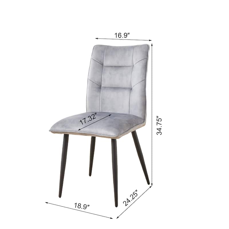 Modern Velvet Dining Chairs 2-Piece Set-Soft Cushioned Seats with Iron Frames