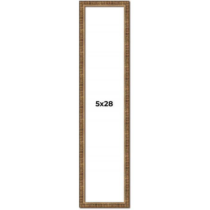 5x28 Frame Gold Solid Wood Picture Frame - Complete Modern Photo Frame
