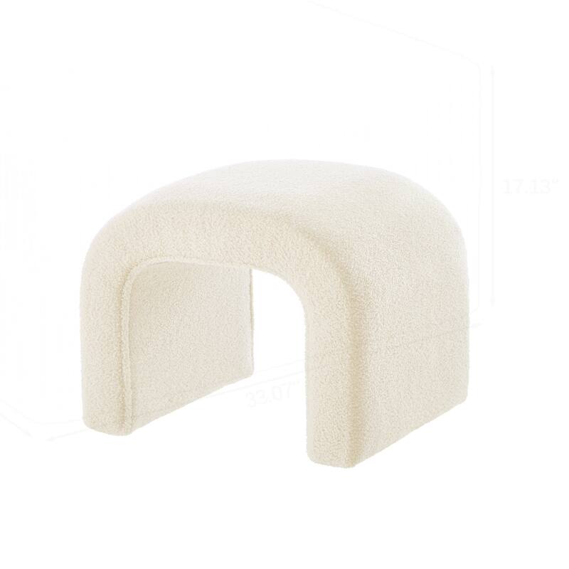 Set of 3 U-Shaped Modern Bench Teddy Ottoman