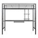 preview thumbnail 7 of 8, Furniture of America Landers Modern Black Twin Metal Loft Bed with Keyboard Tray and Attached Side Ladder