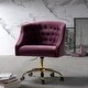 preview thumbnail 62 of 115, Lydia Swivel Height Adjustable Task Chair with Gold Base PURPLE
