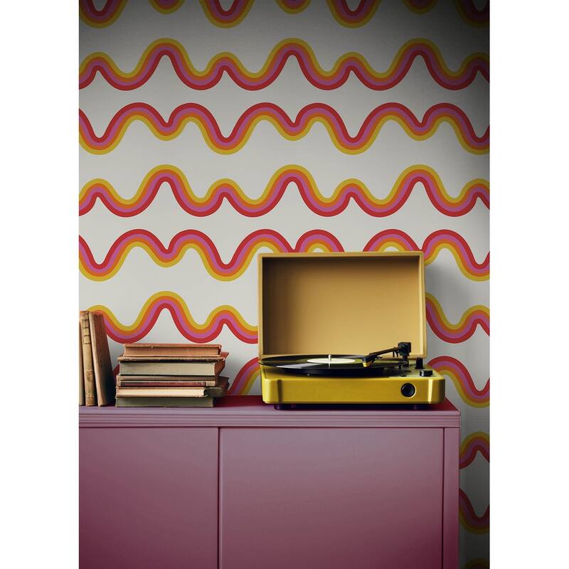 Very Gay Paint Beverly Slopes Pink Peel and Stick Wallpaper