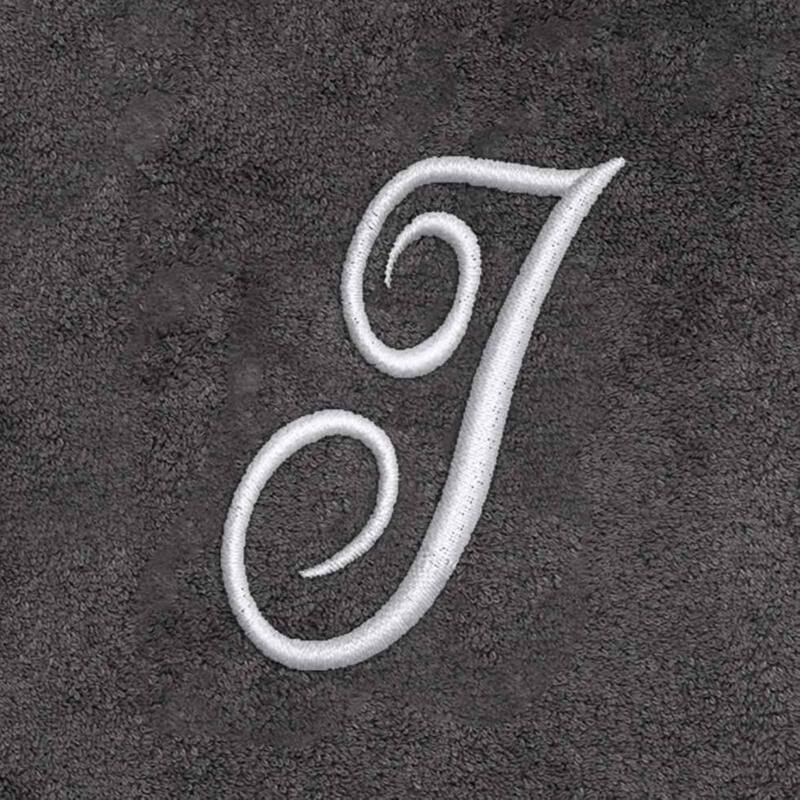 Avanti Linens Granite/Silver Script Monogram Bath Towel Letter I - Bath Towel
