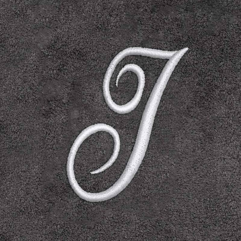Avanti Linens Granite/Silver Script Monogram Hand Towel Letter I - Hand Towel