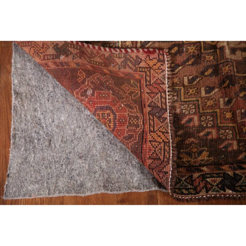 Qashqai Persian Antique Area Rug Hand-Knotted Wool Carpet - 3'9"x 4'10"