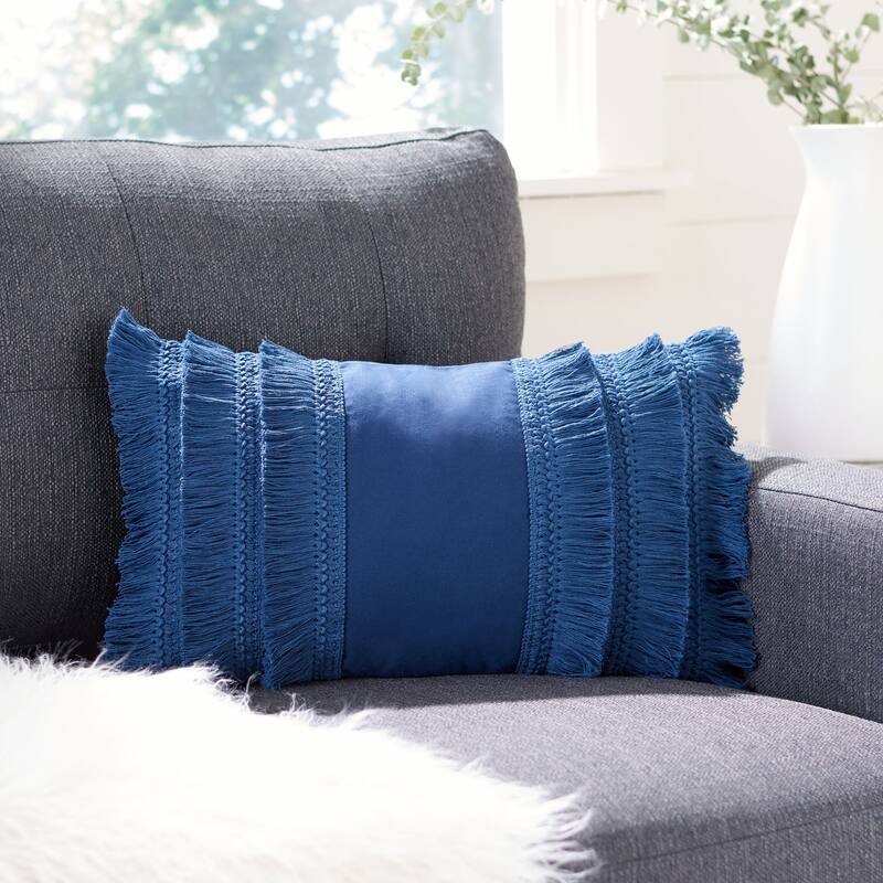 SAFAVIEH Ilmi Boho Fringe Decorative Accent Throw Pillow