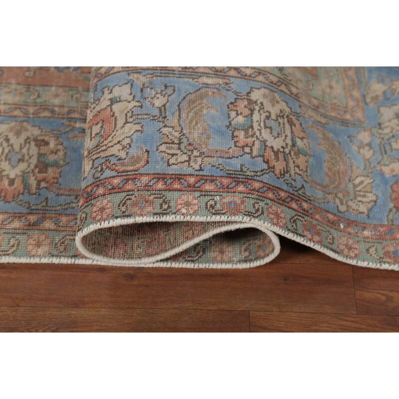 Traditional Tabriz Persian Vintage Rug Handmade Oriental Wool Carpet - 7'4"x 10'7"