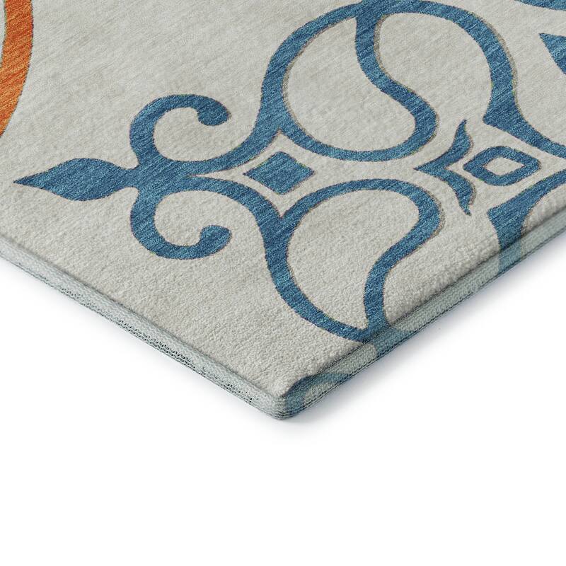 Premium Washable Super Soft Transitional Scroll Mayfield Rug