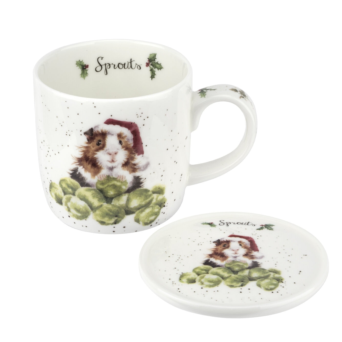 Royal Worcester Wrendale Designs Mug and Coaster Set Christmas