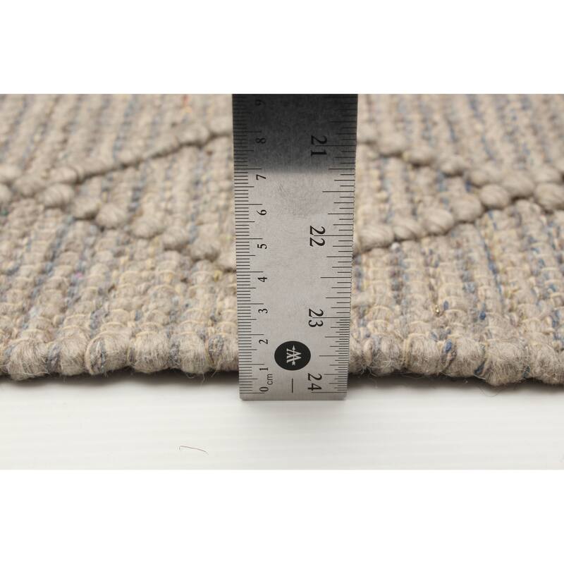 ECARPETGALLERY Braid weave Sienna Taupe Wool Rug - 5'0 x 7'11