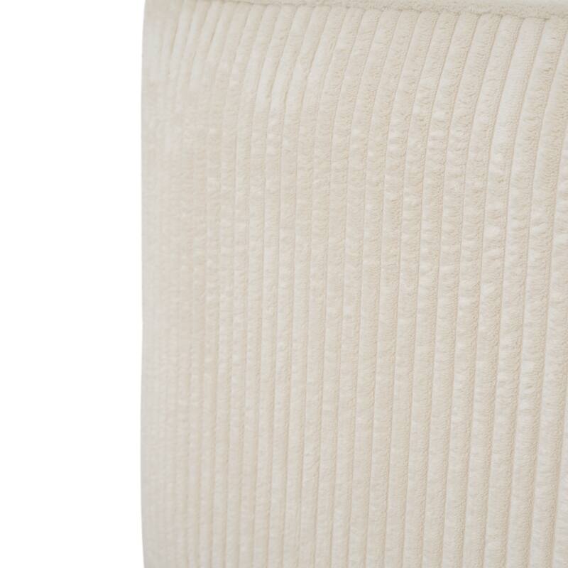 Corduroy Upholstered Square Ottoman - Beige Cozy Living Room Piece