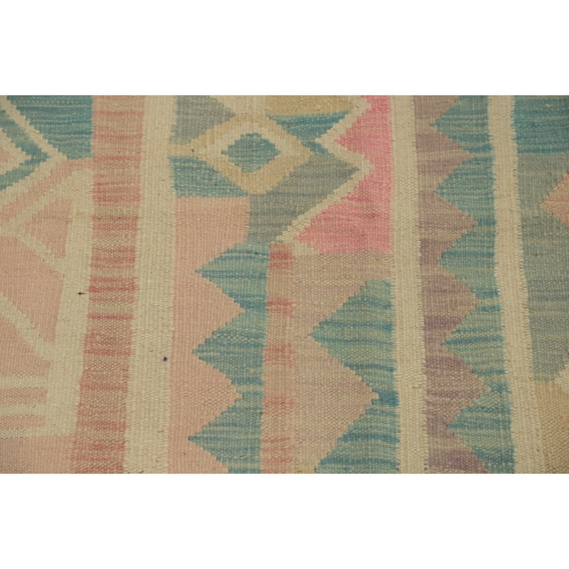 Hand Woven Southwestern Wool Multi-Colored Geometric Area Rug - 7' 0'' X 4' 11''