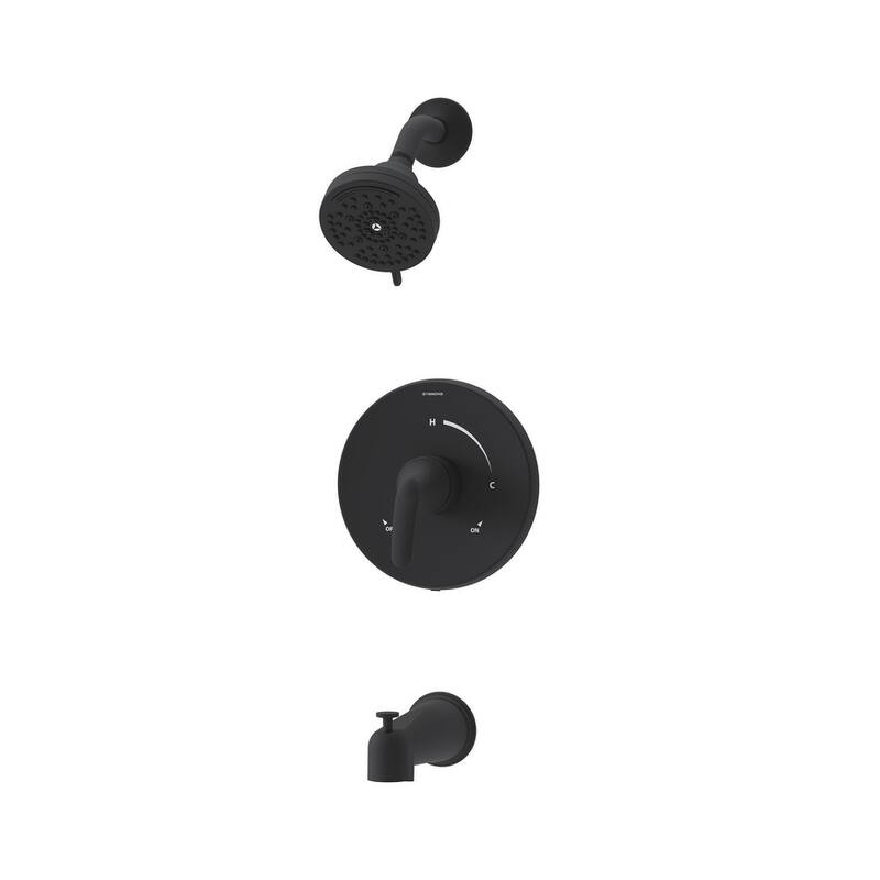 Symmons 559215TRM Elm Tub and Shower Trim Package with 1.5 GPM Multi - Matte Black