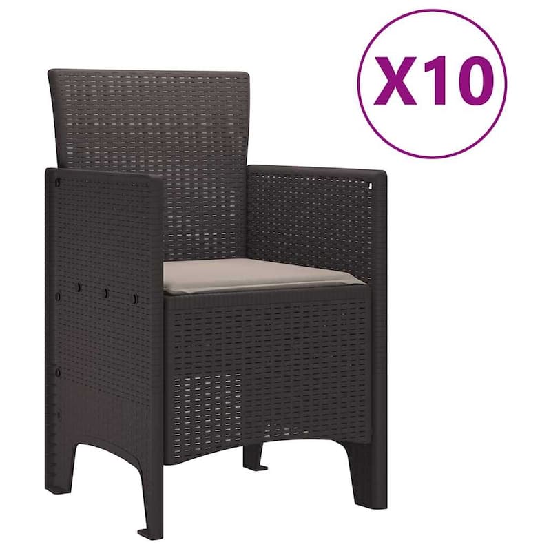vidaXL Garden Dining Set 9/11 pcs Anthracite/Brown Polt rattan - 250 x 100 x 73 cm