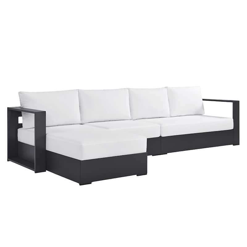Tahoe Patio Aluminum 3-Piece Left-Facing Chaise Sectional Sofa Set