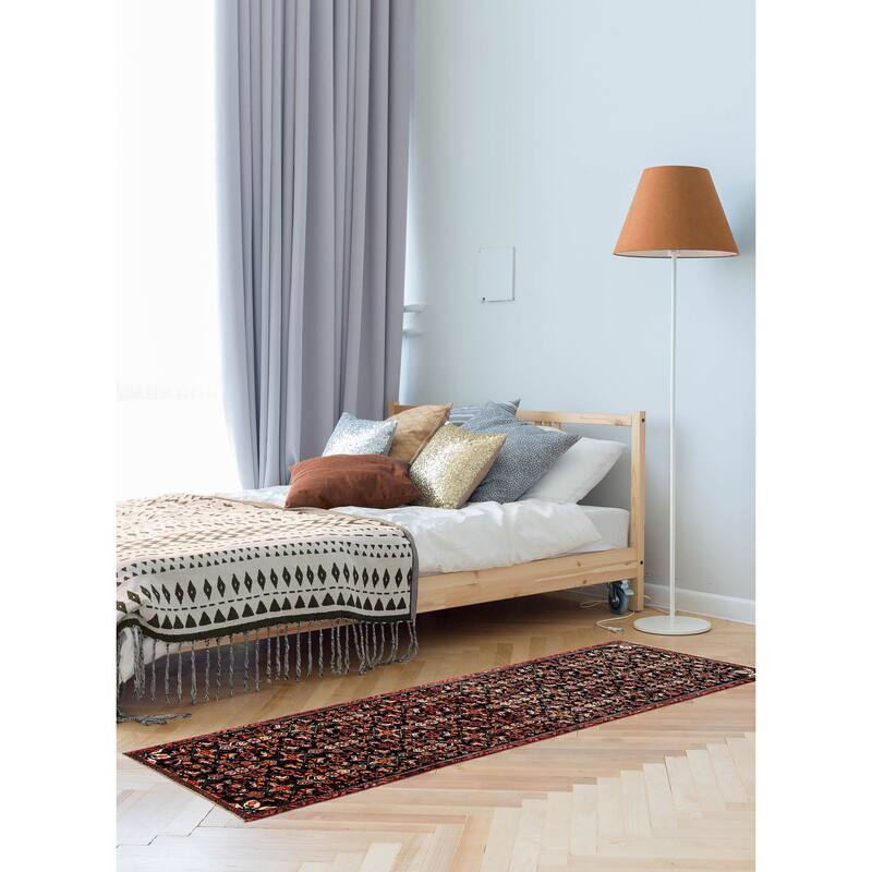 ECARPETGALLERY Hand-knotted Andelz Dark Navy Wool Rug - 2'5 x 8'11