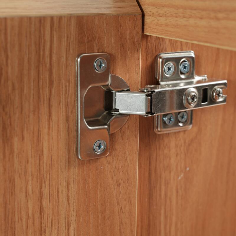 Roomfitters 30" Modern Bathroom Vanity with Ceramic Sink, Minimalist Cabinet with Vertical Stripe Design, Antique Natural