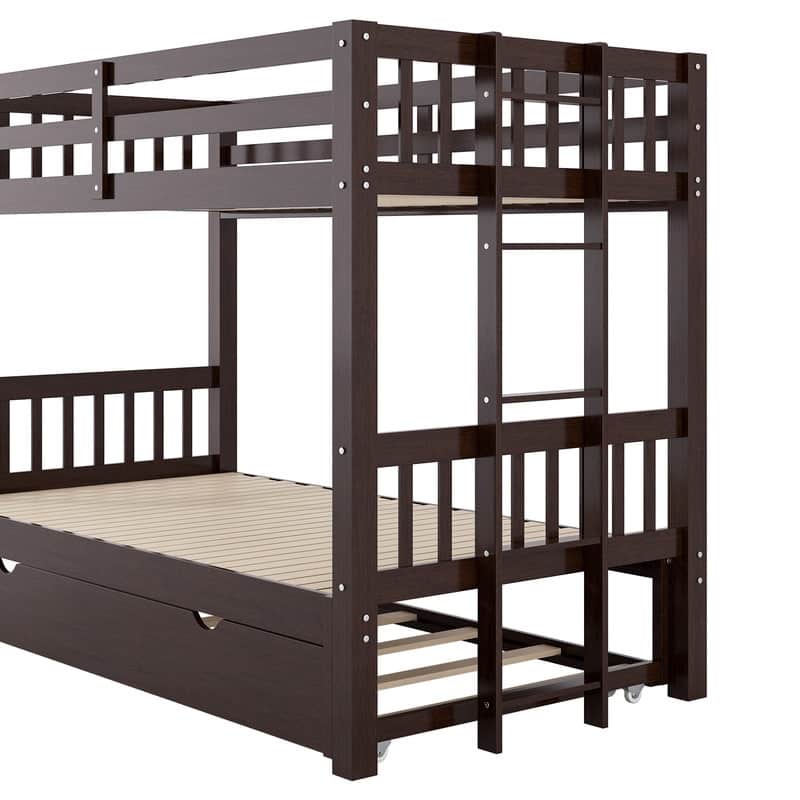 Twin over Pull-out Bunk Bed with Trundle