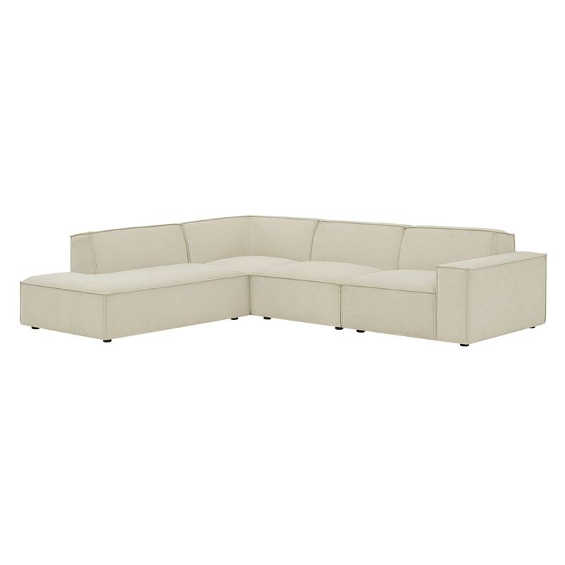 Restore 4-Piece Performance Fabric Upholstered Modular L-Shaped Sofa