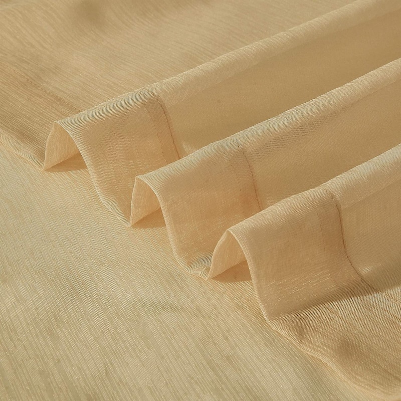 Dainty Home Malibu Extra Wide Curtains Solid Sheer Window Curtain Panel Pair