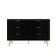 preview thumbnail 12 of 28, Modern 6-Drawer Dresser with Gold Legs and Handles, 47.2" Wide Mid-Century Bedroom Dresser Chest