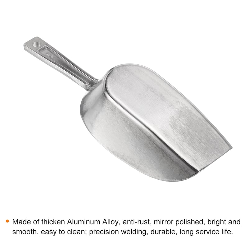 Ice Scoops Aluminum 6.3" Small Ice Maker Flour Cereal Sugar Utility Shovel - Silver Tone