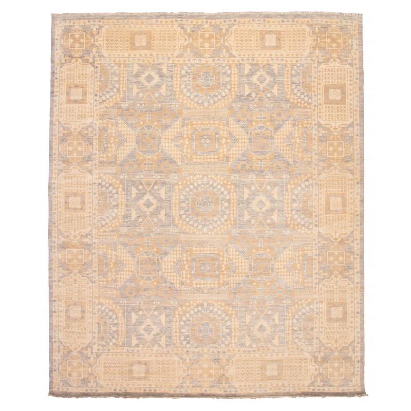 ECARPETGALLERY Hand-knotted Mamluk Grey Wool Rug - 12' 1" x 14' 8" - Grey - 12' 1" x 14' 8" - Rectangle