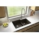 preview thumbnail 55 of 61, Karran 32" Undermount Large/Small Bowl Quartz Kitchen Sink Kit - 32" x 21.25" x 9"