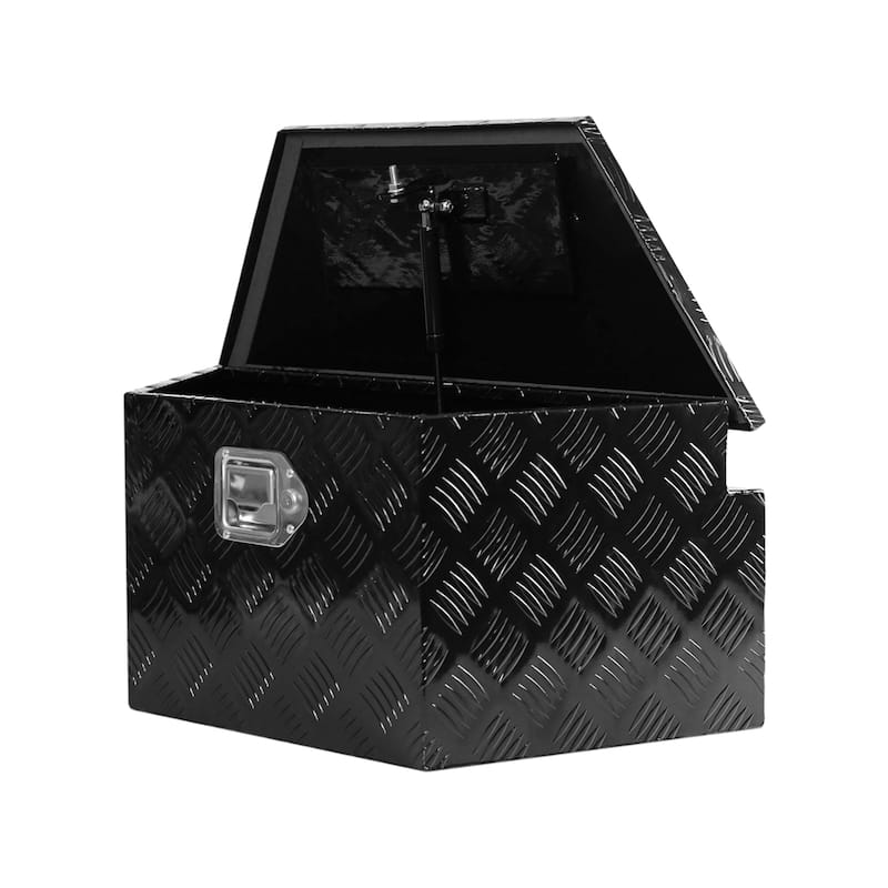 Heavy Duty Aluminum Alloy Plate Tongue Tool Box with Lock and Keys - N/A
