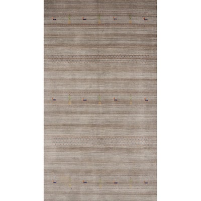 Hand Knotted Oriental 100% Wool Carpet Tribal Animal Pictorial Multi-Colored Gabbeh Area Rug - 7' 8'' X 4' 11''