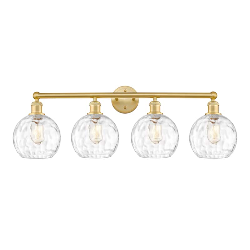 Innovations Lighting Athens Water Glass - 4 Light 35" Bath Vanity Light. - Clear/Satin Gold