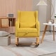 preview thumbnail 23 of 59, High back Upholstered Accent Rocking Chair Nursery Chair With Retractable Footrest