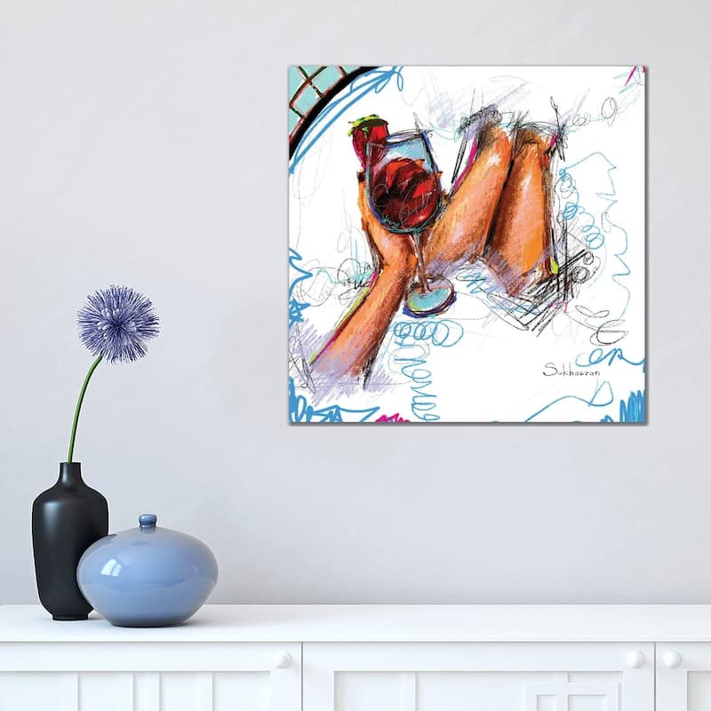 iCanvas "Bubble Bath With Red Wine" by Victoria Sukhasyan Canvas Print - 18x18x1.5