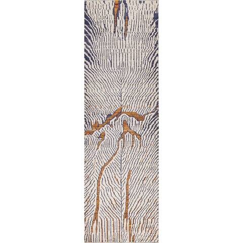 Abstract Gabbeh Kashkoli Oriental Runner Rug Hand-knotted Wool Carpet - 2'7" x 9'5"