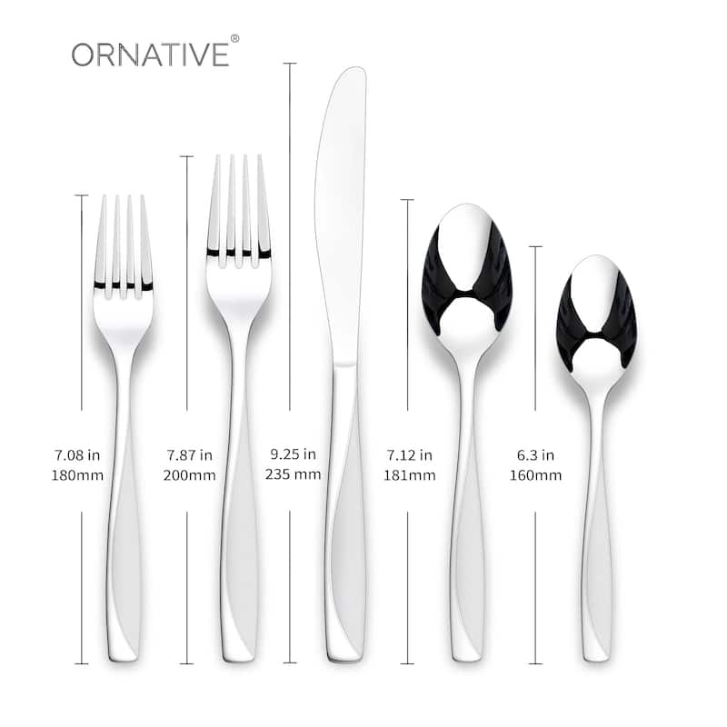 Ornative CIAN Sand Finish 20 Pieces Flatware Set - 10.63" H x 6.69" W x 2.76" D