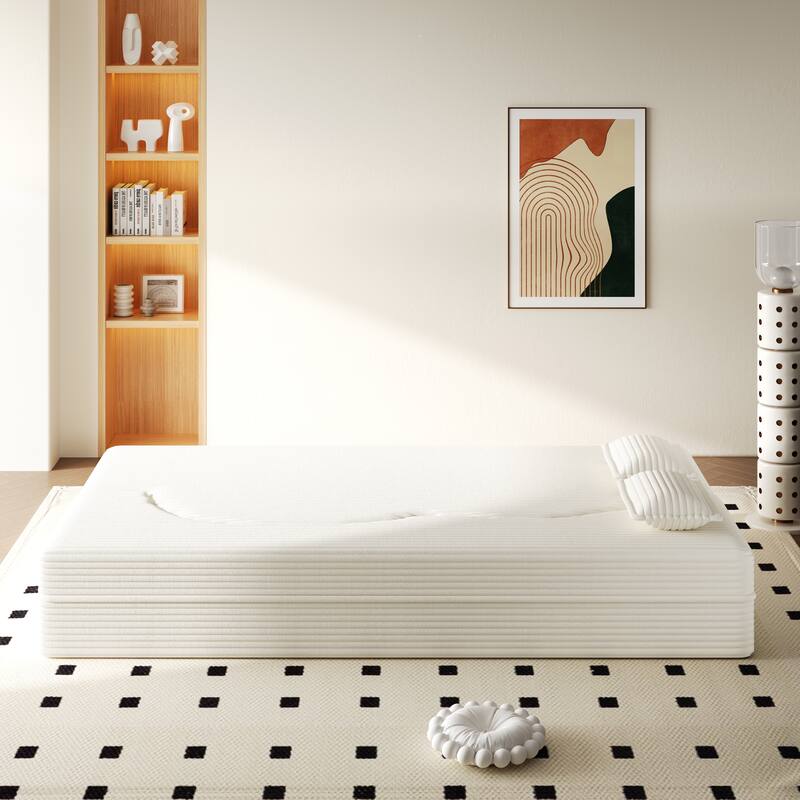 Modern 78.7" Floor Sofa With 2 Pillows For Small Pace Living Room, Convertible Sleeper Sofa Bed