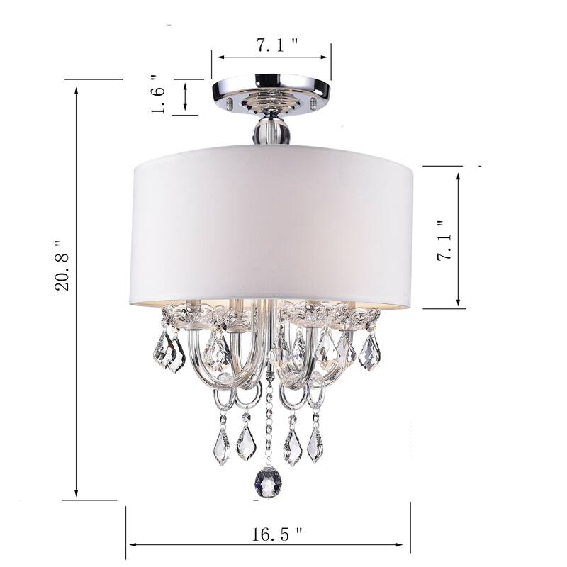 Antal 4-Light White Semi-Flush Mount