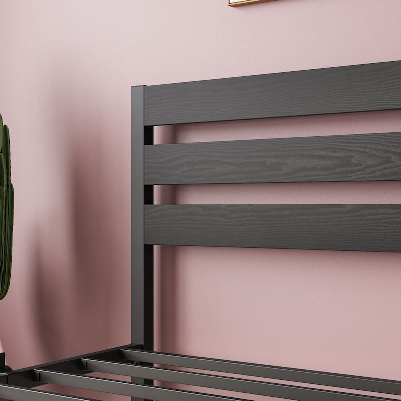 Rustic Vintage Wooden Platform Bed Frame