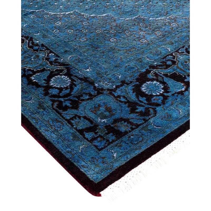 Fine Vibrance, One-of-a-Kind Hand-Knotted Area Rug - Gray, 6' 8" x 9' 10" - 6' 8" x 9' 10"
