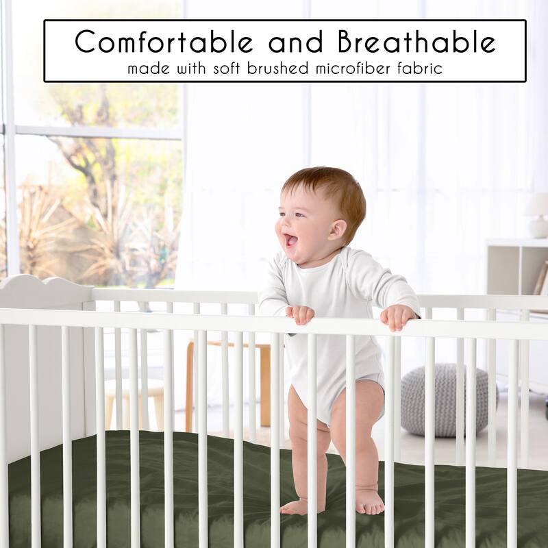 Sweet Jojo Designs Woodland Pinetrees Boy, Girl Unisex 3 Pack Fitted Crib Sheets -Green/White Arrow, Solid Hunter & Forest Theme