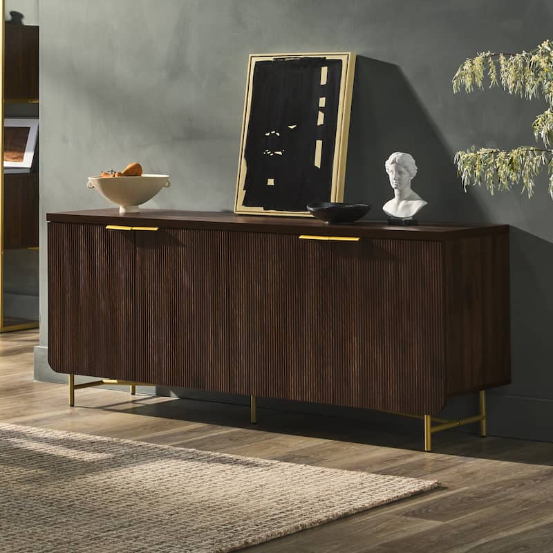 Middlebrook Minimal Fluted Four-Door Buffet Sideboard