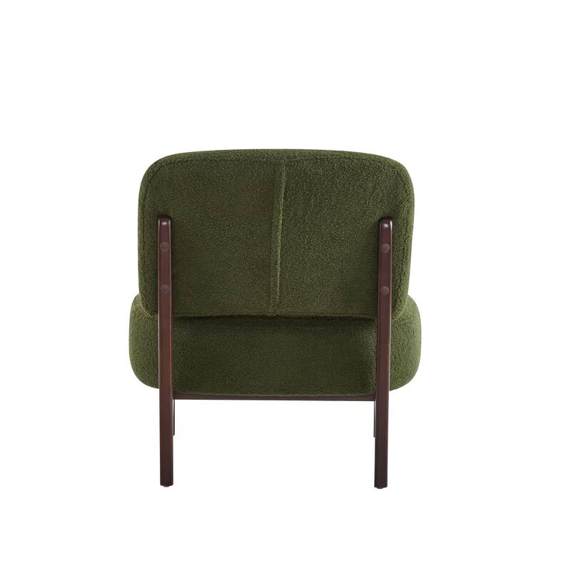 25.5" Modern Boucle Lounge Chair with Solid Wood Frame, Soft and Durable Boucle Upholstery